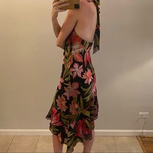 Cache silk tropical print dress